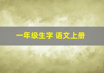 一年级生字 语文上册